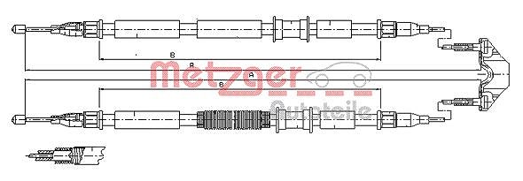 Metzger Autoteile Seilzug, Feststellbremse [Hersteller-Nr. 11.5862] für Opel