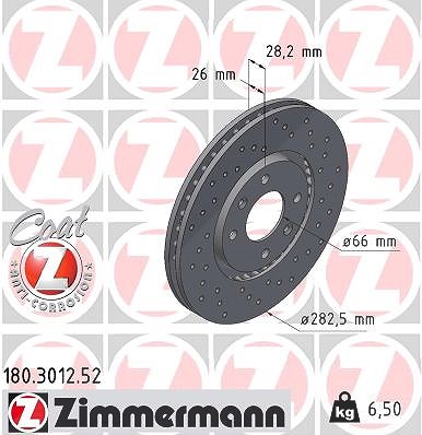 Zimmermann Bremsscheibe [Hersteller-Nr. 180.3012.52] für Peugeot, Citroën
