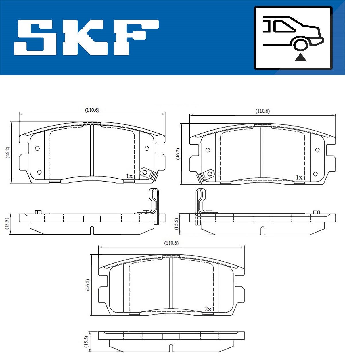 Für SKF VKBP 90556 A Brake pads. OPEL CAPTIVA/EQUINOX/ANTARA/ANTARA - Bild 6