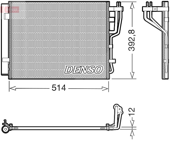 Denso Kondensator, Klimaanlage [Hersteller-Nr. DCN41014] für Kia, Hyundai