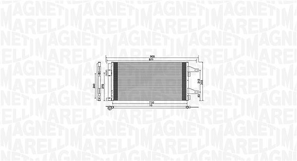 Magneti Marelli Kondensator, Klimaanlage [Hersteller-Nr. 350203761000] für Citroën, Fiat, Peugeot