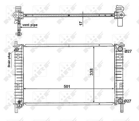 Nrf Kühler, Motorkühlung [Hersteller-Nr. 56134] für Mazda, Ford