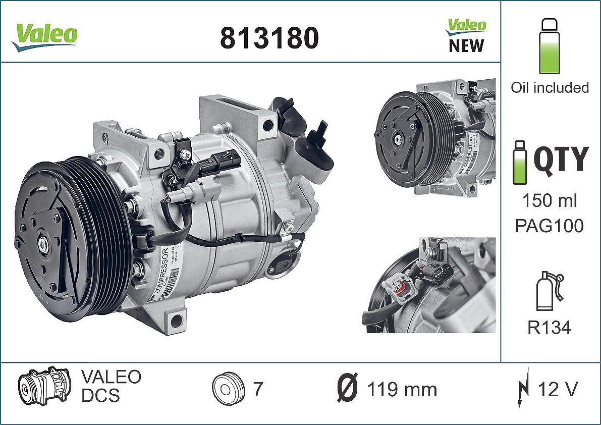 Valeo Kompressor, Klimaanlage [Hersteller-Nr. 813180] für Renault