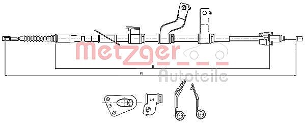 Metzger Autoteile Seilzug, Feststellbremse [Hersteller-Nr. 17.2579] für Hyundai