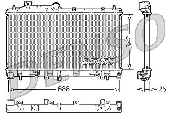 Denso Kühler, Motorkühlung [Hersteller-Nr. DRM36005] für Subaru