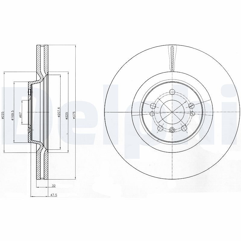 Delphi Bremsscheibe [Hersteller-Nr. BG9060C] für Mercedes-Benz
