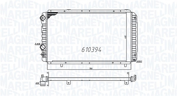 Magneti Marelli Kühler, Motorkühlung [Hersteller-Nr. 350213706000] für Citroën, Fiat, Peugeot