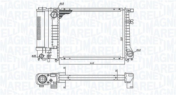 Magneti Marelli Kühler, Motorkühlung [Hersteller-Nr. 350213240000] für BMW