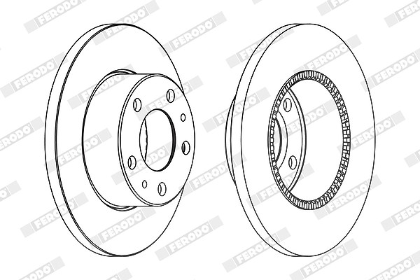 Ferodo 1x Bremsscheibe Hinterachse Voll [Hersteller-Nr. FCR196A] für Iveco