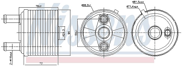 Nissens Ölkühler, Automatikgetriebe [Hersteller-Nr. 91267] für Seat, VW, Ford