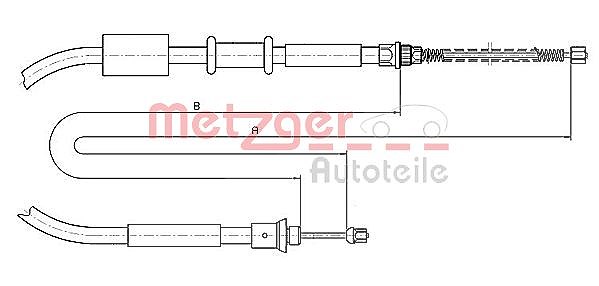 Metzger Autoteile Seilzug, Feststellbremse [Hersteller-Nr. 1281P2] für Fiat