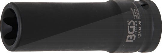 Bgs Kraft-Steckschlüssel-Einsatz E-Profil, tief - 3/4 - SW E28 [Hersteller-Nr. 5250-E28]