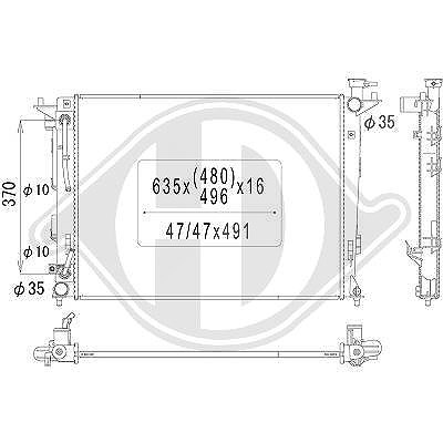 Diederichs Kühler, Motorkühlung [Hersteller-Nr. DCM3720] für Hyundai, Kia