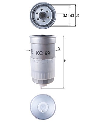 Mahle Kraftstofffilter [Hersteller-Nr. KC69] für Audi, Volvo, VW