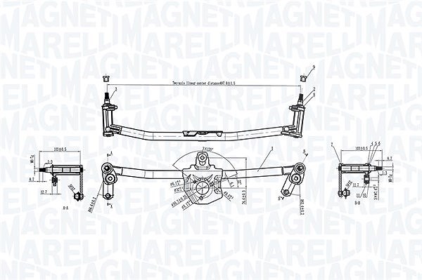 Magneti Marelli Wischergestänge [Hersteller-Nr. 085570191010] für VW, Audi, Seat, Skoda
