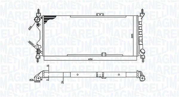 Magneti Marelli Kühler, Motorkühlung [Hersteller-Nr. 350213588000] für Vauxhall, Opel