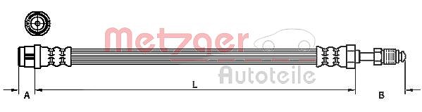 Metzger Autoteile Bremsschlauch [Hersteller-Nr. 4110120] für VW