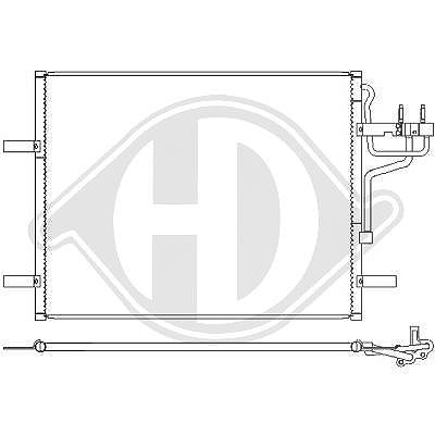 Diederichs Kondensator, Klimaanlage [Hersteller-Nr. DCC1180] für Fiat, Ford