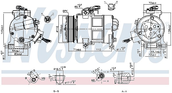 Nissens Kompressor, Klimaanlage [Hersteller-Nr. 890249] für Ford
