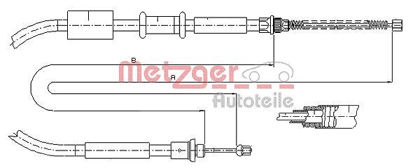 Metzger Autoteile Seilzug, Feststellbremse [Hersteller-Nr. 1281P1] für Fiat