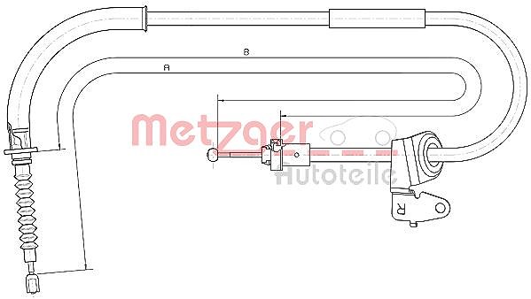 Metzger Autoteile Seilzug, Feststellbremse [Hersteller-Nr. 10.4306] für Mini