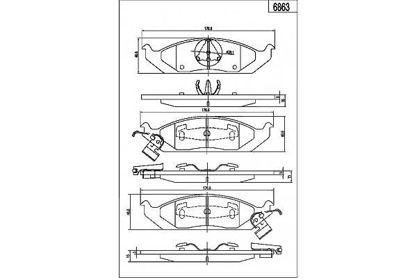 Mapco Bremsbelagsatz, Scheibenbremse [Hersteller-Nr. 6863] für Chrysler
