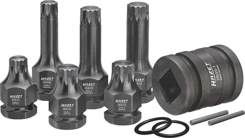 Hazet Kraft-Stecknuss-Einsatz Satz, XZN - M14 - M16 - M18 - 11-tlg. [Hersteller-Nr. 990S/11]