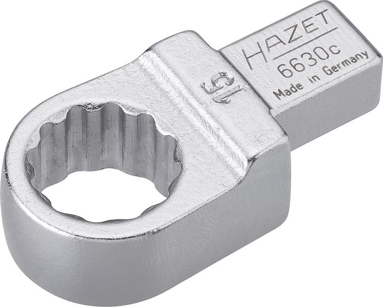 Hazet Einsteck-Ringschlüssel - Vierkant 9x12mm - Sechskant - 15mm [Hersteller-Nr. 6630C-15]