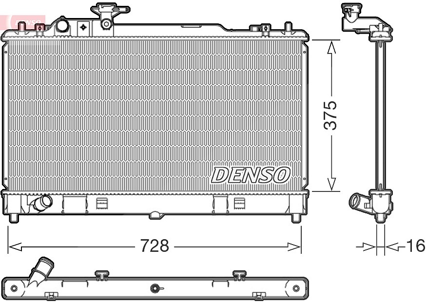 Denso Kühler, Motorkühlung [Hersteller-Nr. DRM44033] für Mazda