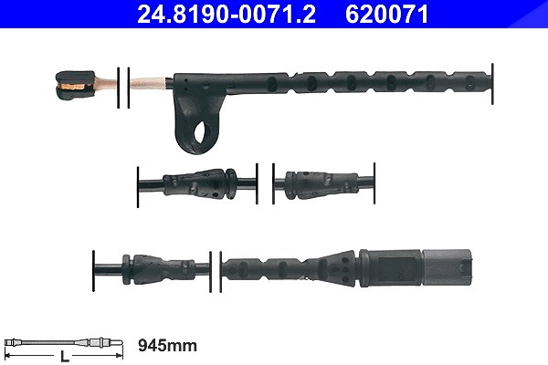 Ate Warnkontakt, Bremsbelagverschleiß [Hersteller-Nr. 24.8190-0071.2] für BMW