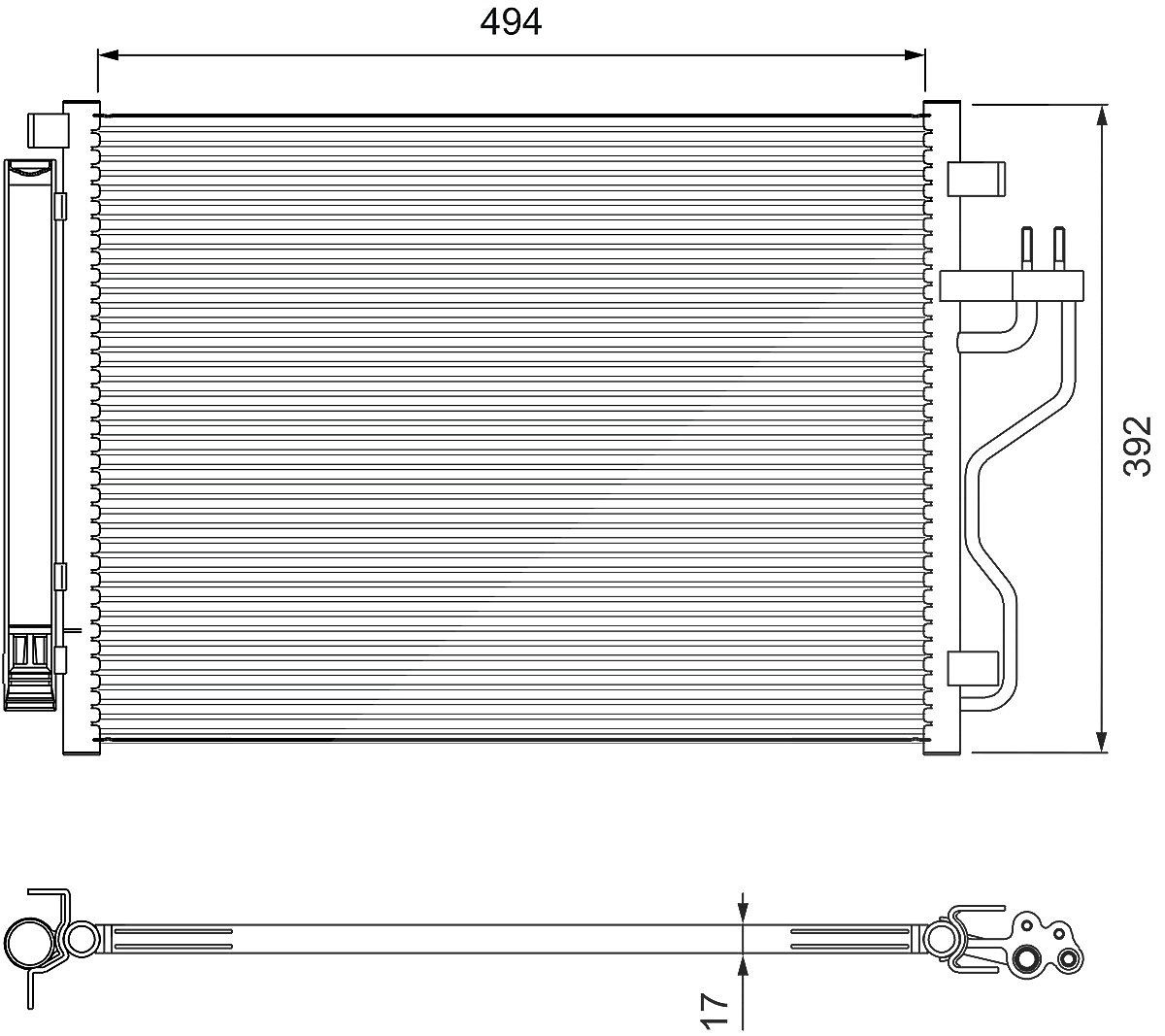 Valeo Kondensator, Klimaanlage [Hersteller-Nr. 814396] für Kia, Hyundai