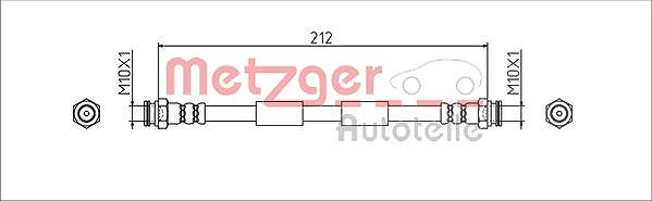 Metzger Autoteile Bremsschlauch [Hersteller-Nr. 4111807] für Fiat