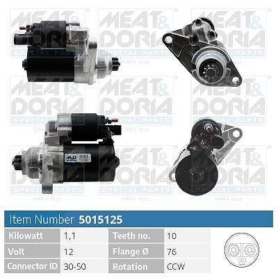 Meat & Doria Starter [Hersteller-Nr. 5015125] für Seat, VW, Skoda, Audi