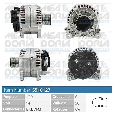 Meat & Doria Generator [Hersteller-Nr. 5510127] für Audi, VW, Skoda, Seat