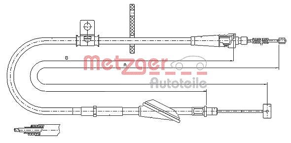 Metzger Autoteile Seilzug, Feststellbremse [Hersteller-Nr. 11.5745] für Opel