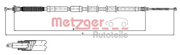 Metzger Autoteile Seilzug, Feststellbremse [Hersteller-Nr. 12.0719] für Fiat