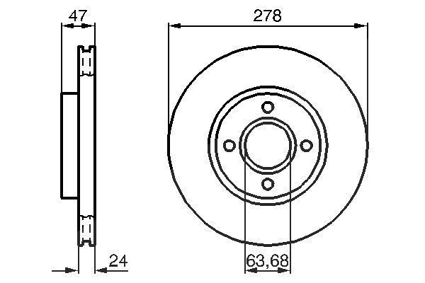 Bosch Bremsscheibe [Hersteller-Nr. 0986478427] für Ford