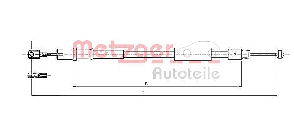 Metzger Autoteile Seilzug, Feststellbremse [Hersteller-Nr. 10.9836] für Mercedes-Benz