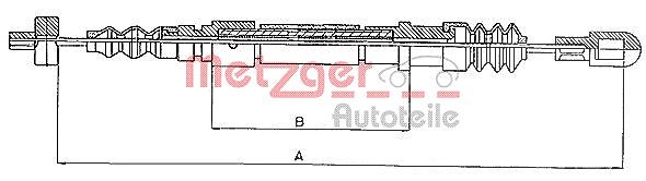 Metzger Autoteile Handbremsseil Scheibenbremse Hinterachse [Hersteller-Nr. 10.824] für Volvo