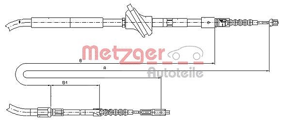 Metzger Autoteile Seilzug, Feststellbremse [Hersteller-Nr. 10.7583] für Audi