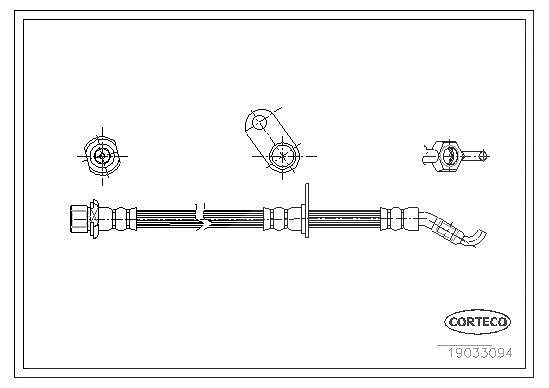 Corteco Bremsschlauch ERSTAUSRÜSTERQUALITÄT [Hersteller-Nr. 19033094] für Toyota