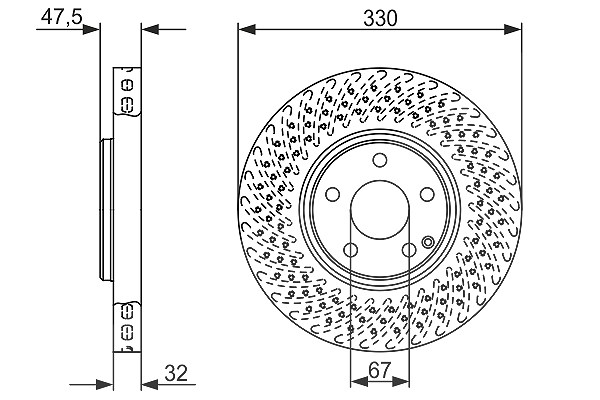 Bosch 1x Bremsscheibe [Hersteller-Nr. 0986479334] für Mercedes-Benz