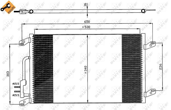 Nrf Kondensator, Klimaanlage [Hersteller-Nr. 35615] für Lancia