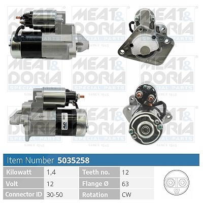 Meat & Doria Starter [Hersteller-Nr. 5035258] für Dacia, Renault