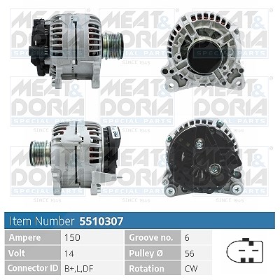 Meat & Doria Generator [Hersteller-Nr. 5510307] für Mitsubishi, VW, Dodge, Seat, Ford