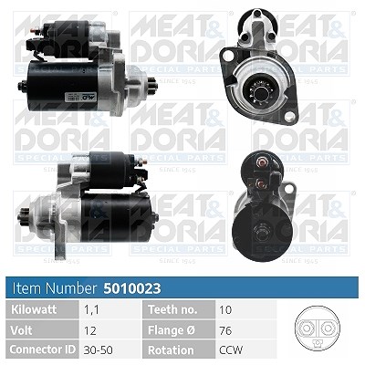 Meat & Doria Starter [Hersteller-Nr. 5010023] für Seat, VW, Skoda, Audi