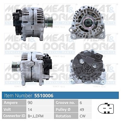 Meat & Doria Generator [Hersteller-Nr. 5510006] für Audi, Skoda, Seat, VW