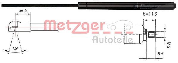 Metzger Autoteile Gasfeder, Koffer-/Laderaum [Hersteller-Nr. 2110337] für Renault