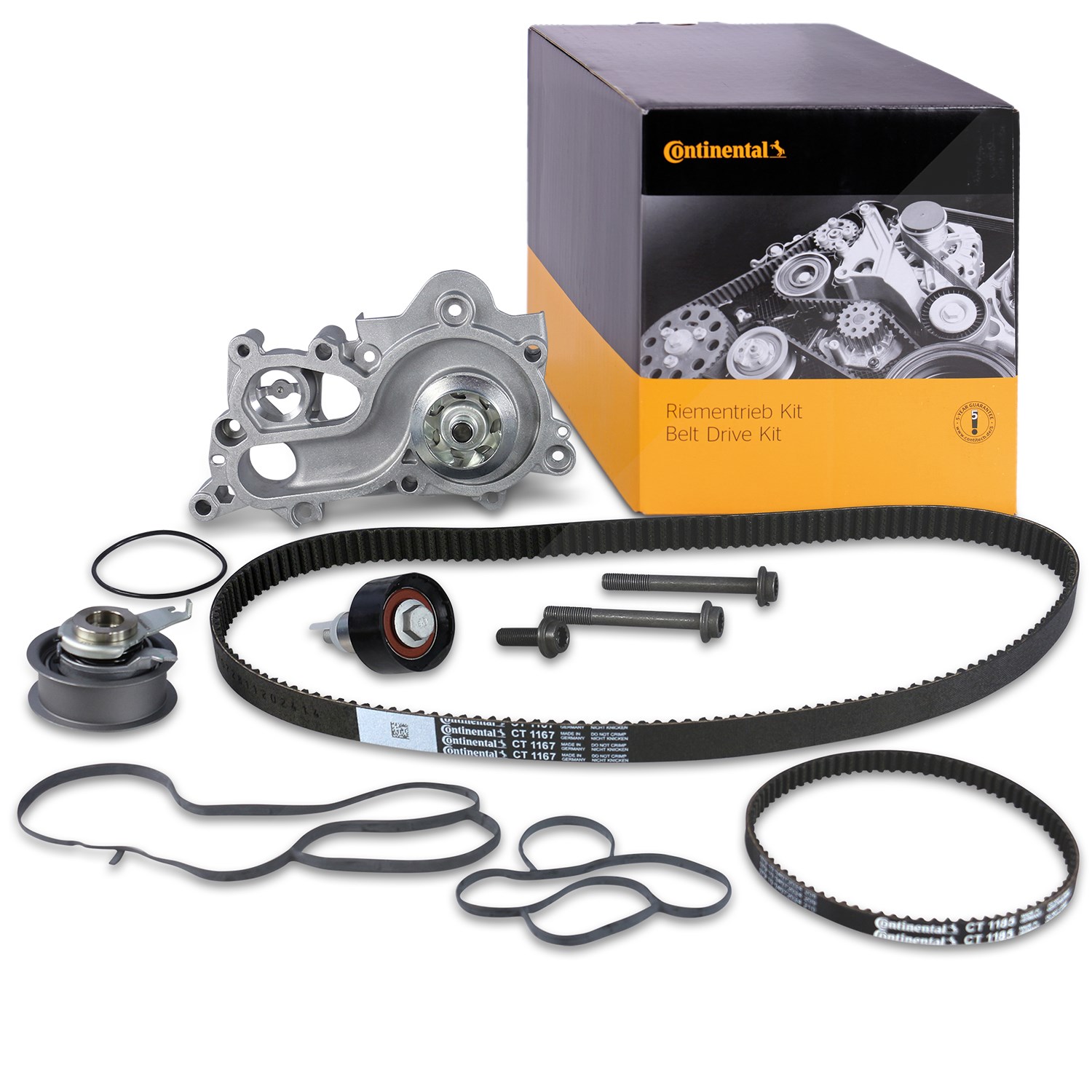 Continental Ctam Wasserpumpe + Zahnriemensatz [Hersteller-Nr. CT1167WP1PRO] für Seat, VW, Skoda