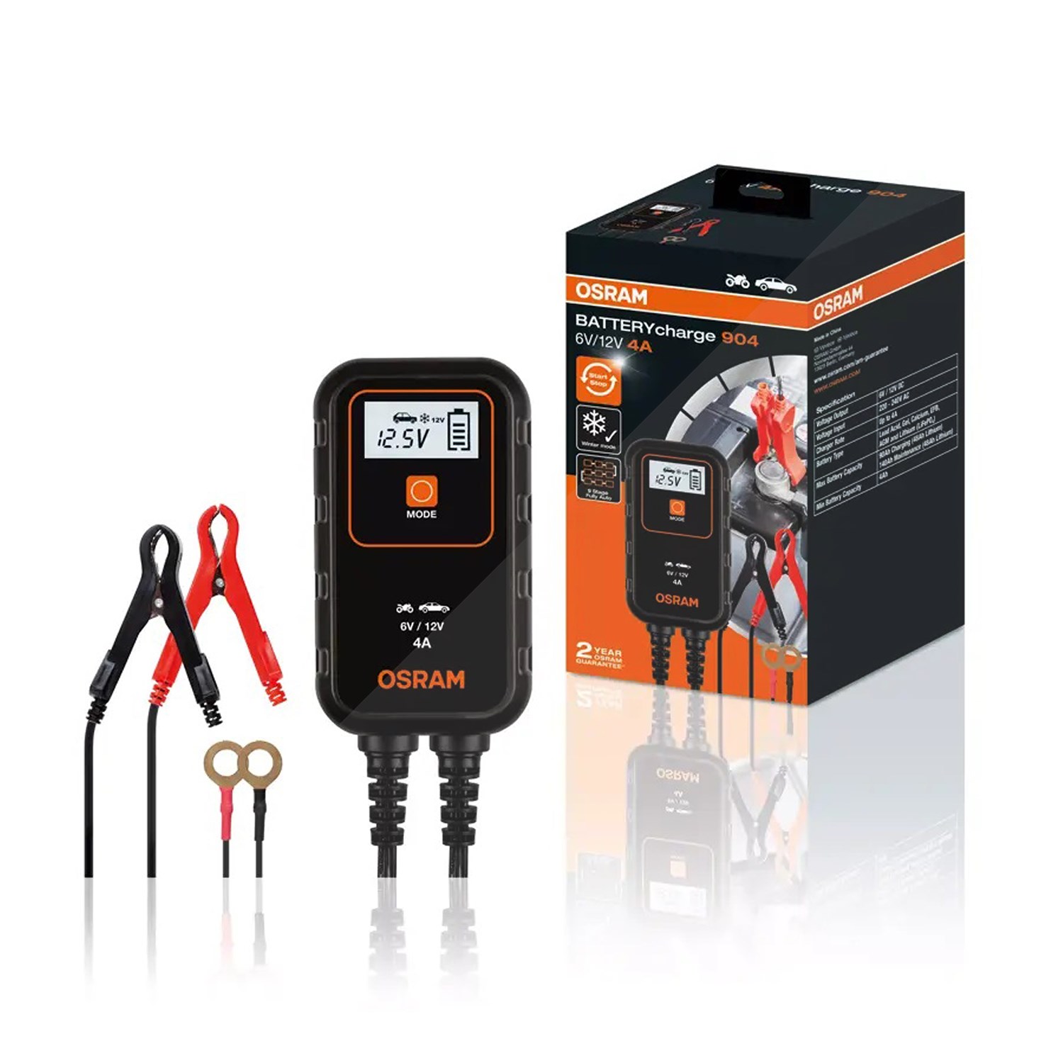 Osram Batterieladegerät - BATTERYcharge 904 - 6/12 V - 4 A [Hersteller-Nr. OEBCS904]